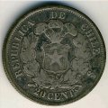 Чили 20 сентаво 1866 год