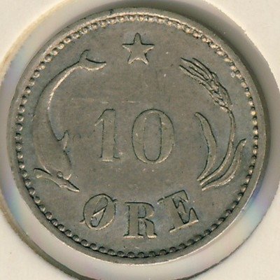 Дания 10 эре 1904 год