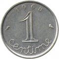 Франция 1 сантим 1968 год - Колос пшеницы