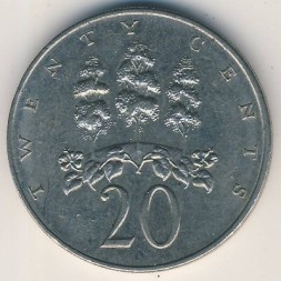 Монета Ямайка 20 центов 1988 год Флора