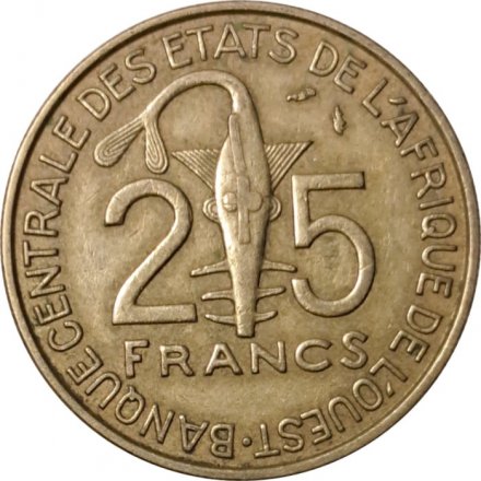 Западная Африка 25 франков 1990 год