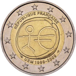 Франция 2 евро 2009 год - 10 лет валютному союзу