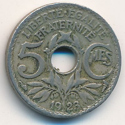 Франция 5 сантимов 1923 год