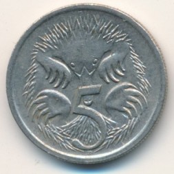 Австралия 5 центов 1988 год - Ехидна