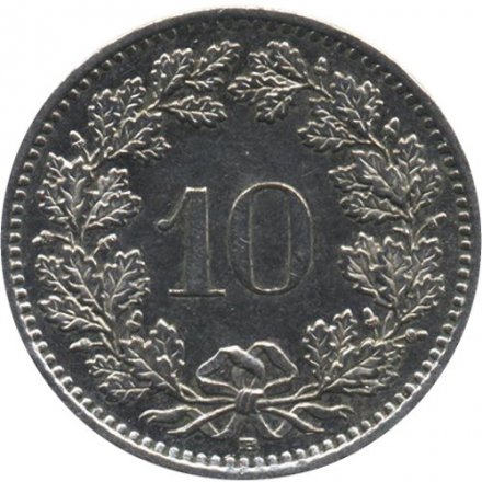 Швейцария 10 раппенов 2007 год