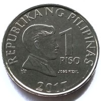 Филиппины 1 песо 2017 год - Хосе Рисаль