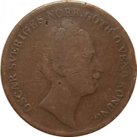 Швеция 2/3 скиллинга банко 1853 год
