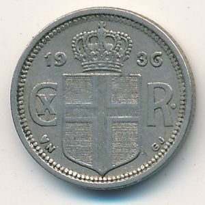 Исландия 10 эйре 1936 год