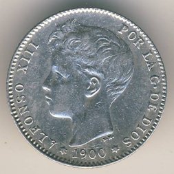 Испания 1 песета 1901 год