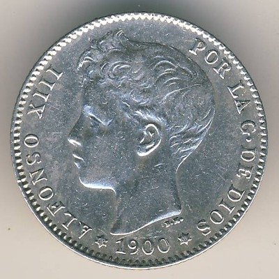 Испания 1 песета 1901 год