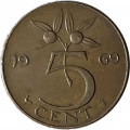 Нидерланды 5 центов 1969 год (петух слева от номинала)