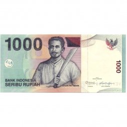 Индонезия 1000 рупий 2012 год - Капитан Паттимура (Томас Матулеси). Молуккские острова UNC