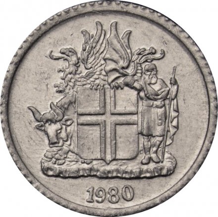 Исландия 1 крона 1980 год 