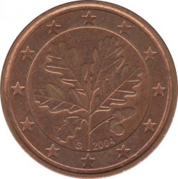 Германия 5 евроцентов 2004 год (G)