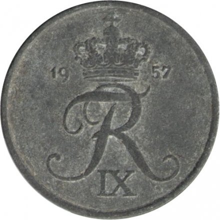 Дания 2 эре 1957 год - Король Фредерик IX 