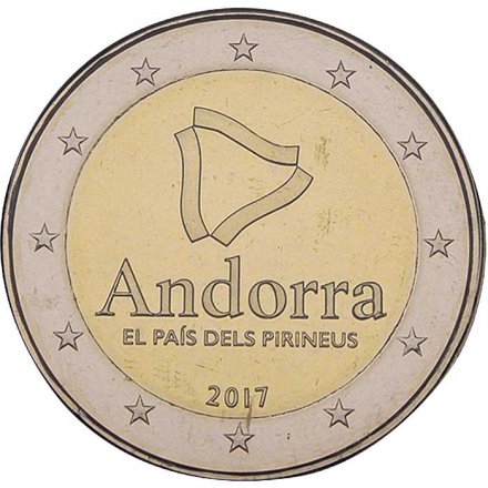 Андорра 2 евро 2017 год - Андорра - страна в Пиренеях