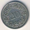 Швейцария 20 раппенов 1908 год