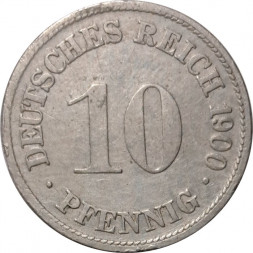 Германия 10 пфеннигов 1900 год (D)
