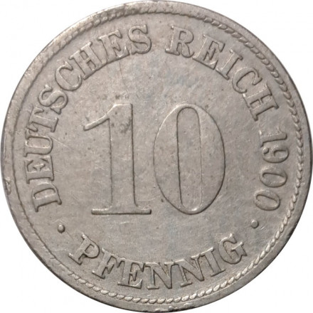 Германия 10 пфеннигов 1900 год (D)