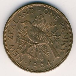 Новая Зеландия 1 пенни 1964 год