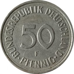 ФРГ 50 пфеннигов 1986 год (F)