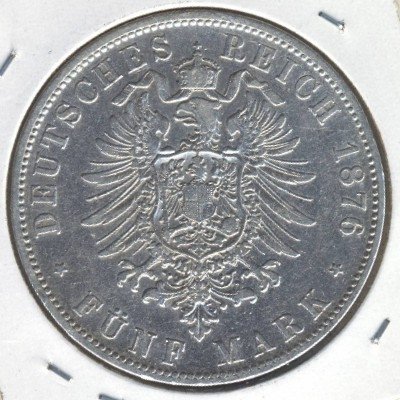 Бавария 5 марок 1876 год