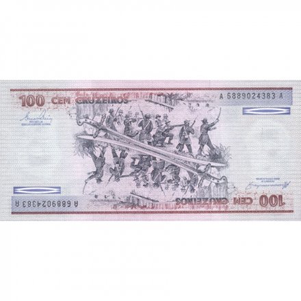 Бразилия 100 крузейро 1984 год - Дуке де Кашиас. Сцена битвы - UNC