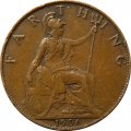 Великобритания 1 фартинг 1906 год - VF