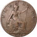 Великобритания 1 фартинг 1906 год - VF