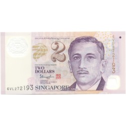 Сингапур 2 доллара 2019 год (3 прозрачных звезды) - UNC