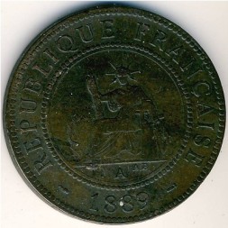 Французский Индокитай 1 цент 1889 год