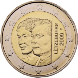 Люксембург 2 евро 2009 год - 90 лет вступления на престол Великой герцогини Шарлотты