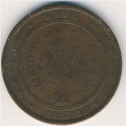Цейлон 5 центов 1870 год