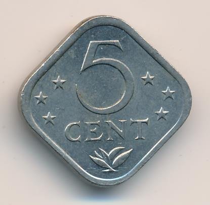 Антильские острова 5 центов 1977 год - Герб