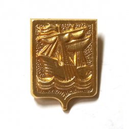 Значок Кострома. Герб. Корабль, золотистый (на зажимах)