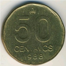 Аргентина 50 сентаво 1988 год