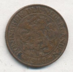 Нидерланды 1 цент 1919 год