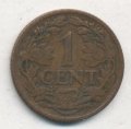 Нидерланды 1 цент 1919 год