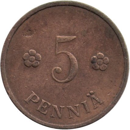 Финляндия 5 пенни 1934 год - Герб