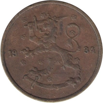 Финляндия 5 пенни 1934 год - Герб