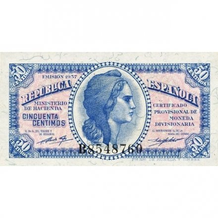 Испания 50 сентимо 1937 год - UNC