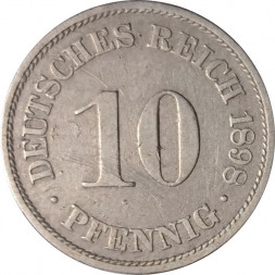 Германия 10 пфеннигов 1898 год (A)