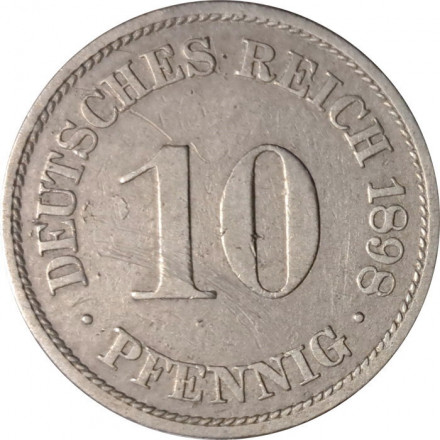 Германия 10 пфеннигов 1898 год (A)
