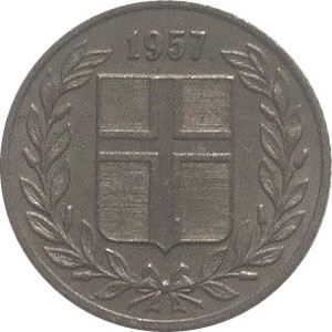 Исландия 25 эйре 1957 год