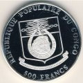 Конго 500 франков 1992 год