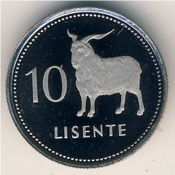 Монета Лесото 10 лисенте 1981 год