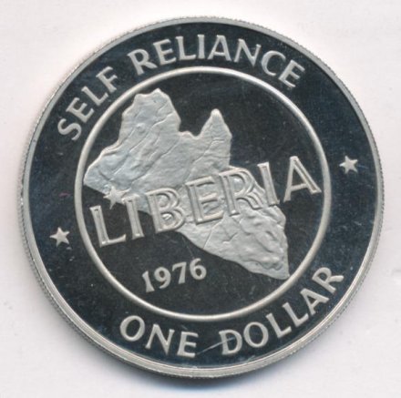 Либерия 1 доллар 1976 год (Proof)