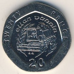 Остров Мэн 20 пенсов 1995 год - Комбайн