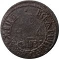 Денга 1707 год Пётр I (1699 - 1725) - F+