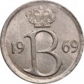 Бельгия 25 сантимов 1969 год BELGIE (Монетное отношение аверс/реверс (180°))